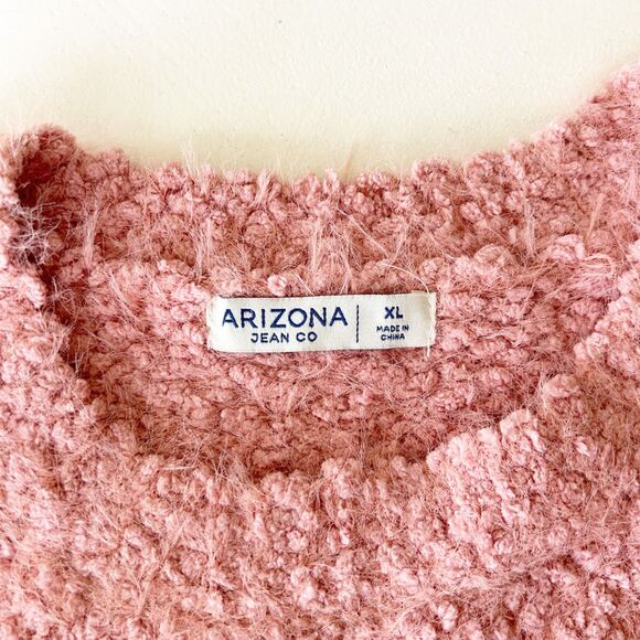 NWT Arizona Jean Co. (XL) Rose Dawn Cropped Crew Fluffy Pullover Sweater - Picture 6 of 11